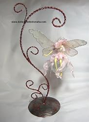 Pink Fairy Sitting on Glass Ball and Free Ornament Tree