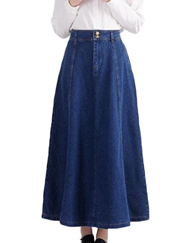 (ディーコッテ)D'Kotte デニム マキシ スカート ロング ミモレ 丈 春 夏 フレア aライン きれいめ カジュアル ボトムス neax340