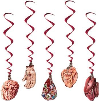 Beistle 5-Pack Body Part Whirls, 3-Feet 4-Inch