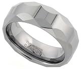 5/16" ( 8.0 mm ) Tungsten Carbide Comfort Fit Domed Band w/ Circular Facets