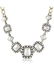 NINE WEST VINTAGE AMERICA "Vintage Glamour" Two-Tone Pave Frontal Necklace, 18"