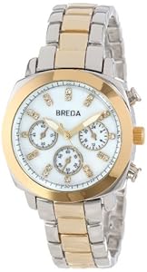 Breda Women's 5199-twotonegold Hilary Modern Oversized Cushion Style Metal Watch