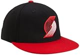 NBA Men's Portland Trail Blazers Black Flat Brim Flex Hat - Tx83Z, Large/X-Large , Black