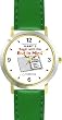 Habit 2 - Begin with the End in Mind (English Text) - DELUXE TWO-TONE WATCH from THE 7 HABITS - WATCH COLLECTION BY WATCHBUDDY&reg; - Arabic Numbers - Green Leather Strap-Size-Women's Size-Small