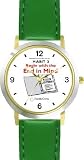 Habit 2 - Begin with the End in Mind (English Text) - DELUXE TWO-TONE WATCH from THE 7 HABITS - WATCH COLLECTION BY WATCHBUDDY&reg; - Arabic Numbers - Green Leather Strap-Size-Women's Size-Small