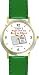 Habit 2 - Begin with the End in Mind (English Text) - DELUXE TWO-TONE WATCH from THE 7 HABITS - WATCH COLLECTION BY WATCHBUDDY&reg; - Arabic Numbers - Green Leather Strap-Size-Large ( Men's Size or Jumbo Women's Size )