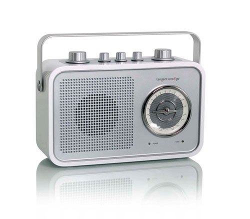 Tangent Uno2go Design Uhren-Radio weiß