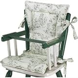 High Chair Cushions w/ Cording - Color Black Toile