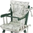 High Chair Cushions w/ Cording - Color Black Toile