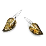 Sterling silver and leaf shaped, green amber earrings 41iKpoXQroL. SL160 Sterling silver and leaf shaped, green amber earrings