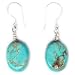 Boucles d'oreilles Turquoise sur crochets en Argent massif 925