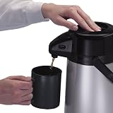 from Thermos Thermos Push Button Pump Pot Glass Liner/Metallic Grey Finish 1.9L (Model 184637)