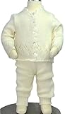 Pink and Blue Knitwear Knit Baby Christening Baptism Cardigan Sweater Set, Size: 0-3 M, 3-6 M, 6-12 M, Color: Ivory