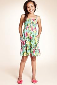 Pure Cotton Smocked Hawaiian Flower Print Dress