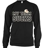 My Team Sucks Mens Thermal Shirt, Funny Trendy Hot Mens Long Sleeve Thermal, Medium, Black