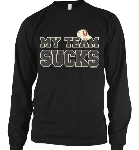 My Team Sucks Mens Thermal Shirt, Funny Trendy Hot Mens Long Sleeve Thermal, Large, Black