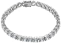 Sterling Silver 6mm Round Cubic Zirconia Tennis Bracelet, 7.25"