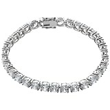 Sterling Silver 6mm Round Cubic Zirconia Tennis Bracelet, 7.25