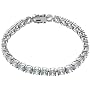 Sterling Silver 6mm Round Cubic Zirconia Tennis Bracelet, 7.25"