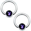 Licensed Black Purple Playboy Captive Ring Set