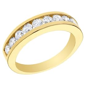 Anniversary Ring: 1 Carat (ctw) in 14K Yellow Gold Diamond Wedding Band