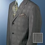 Black/White Glen Plaid Cotton Poplin Suit Jacket