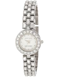 Anne Klein Womens AK/1031MPSV Swarovski Baguette Crystal Accented Silver-Tone Bracelet Watch