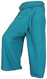 Fisherpant Fisherman Pant ** TURQUOISE ** SHORT Pants Yoga Wrap Sport Thailand Thai Long