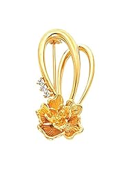 14K Yellow Gold Diamond Flower Brooch - 0.06 Ct. -- LIFETIME WARRANTY