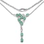 4.50 Carat Genuine Emerald Oval Silver Necklace