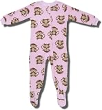 Calvin Klein Soft Pink Footed Sleeper with Monkey's for toddlers