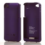 ATC Super Quality External 1900mah Battery Pack Power Station for Apple Iphone 4/4S with Protective Back Cover Go Portable Case Charger for At&t and Verizon (Purple)