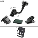Alternatives Befestigungsset 5in1 für Blackberry Bold 9000 / KFZ Halterung, Lüfteradapter Vent Mount, Adapter mit 360° Gelenksockel, Adapterplatte, Frontscheibenhalterung, Lüfterhalterung, Halter, Mount Kit