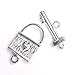 1 Set .925 Sterling Silver Sweet Heart Lock Key Toggle Clasp/Findings/Bright