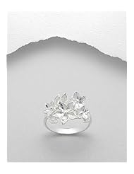 Flower Ring In 92.5 Sterling Silver