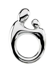 Mother and Child Pendant / Brooch in 14k White Gold