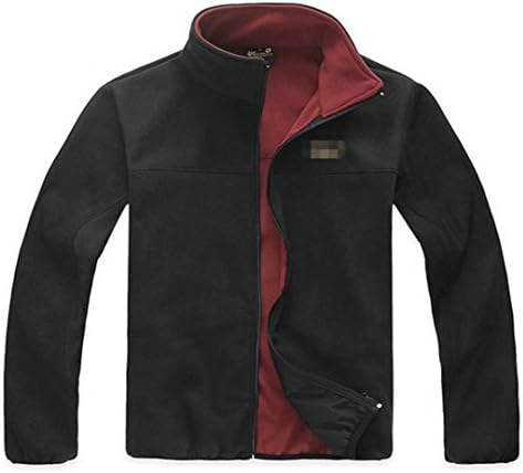 Landoo Male Fall and Winter Thick Fleece Six Colors Sports Jacket (M, Black)