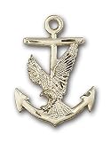 14kt Gold Anchor / Eagle Medal