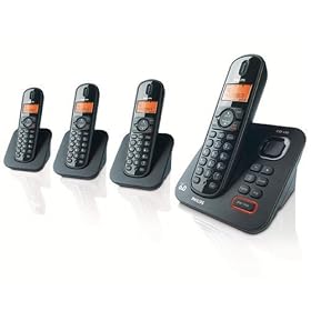 Philips CD1554B/37 DECT Series Quad Expandable Cordless Phones with Digital Answering Machine