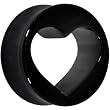 20mm Black Acrylic Hollow Heart Saddle Plug