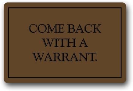 Fanmats Funny Police Doormat - Come Back With Warrant Humorous Welcome Durable heat-resistant Door Mat