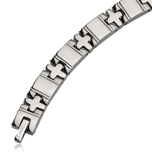 Men’s Polished Titanium Cross Link Bracelet