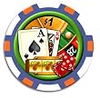 Three-Tone Striped Casino Items Chips (11.5g) 100 White w/ Tray