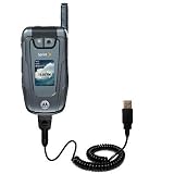 Coiled Power Hot Sync and Charge USB Data Cable w/ Tip Exchange for the Motorola Deluxe - Gomadic Brand