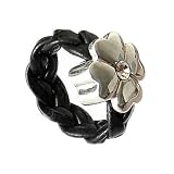 SilberDream 925 Silber Leder Ring Klee schwarz Schmuck RXL20von "SilberDream"