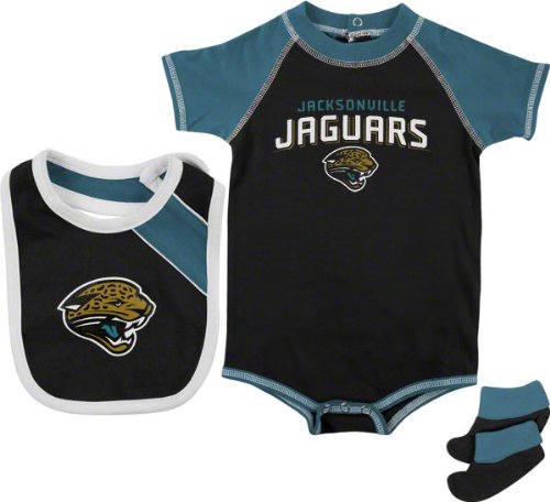 Jacksonville Jaguars Infant Creeper, Bib, and Bootie Set