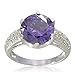 Sterling Silver Round-Shaped 10mm Purple Cubic title=