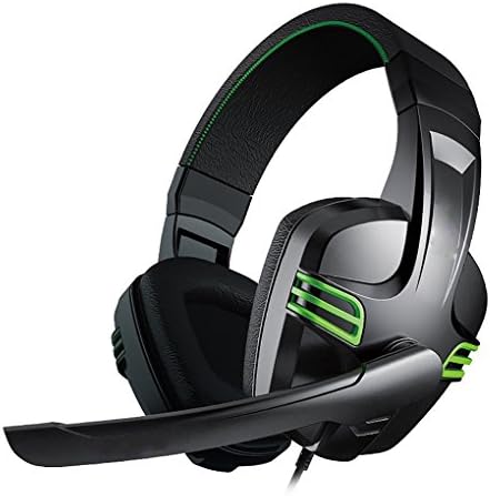 Docrooup KX-101PC Gaming Headset, Amplified Stereo Sound, Over-ear Headphones with Noise Cancelling and Volume Control, Adjustable Mic, Remote for PC, Laptops, Mobile (Black/green)