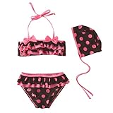KSWIM-1235 90/95/100/110/120cm ピンク　水玉　水着3点セット/子供水着・子供 水着・キッズ水着・キッズ 水着・ミズギ・女児・...