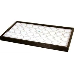 36 White Foam Gem Jars Travel Case Display Tray Insert